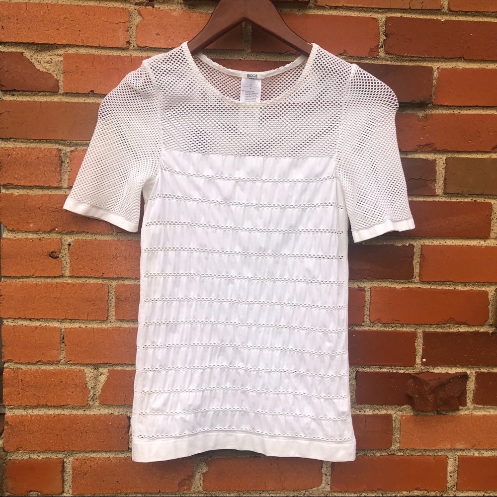 White short-sleeved top